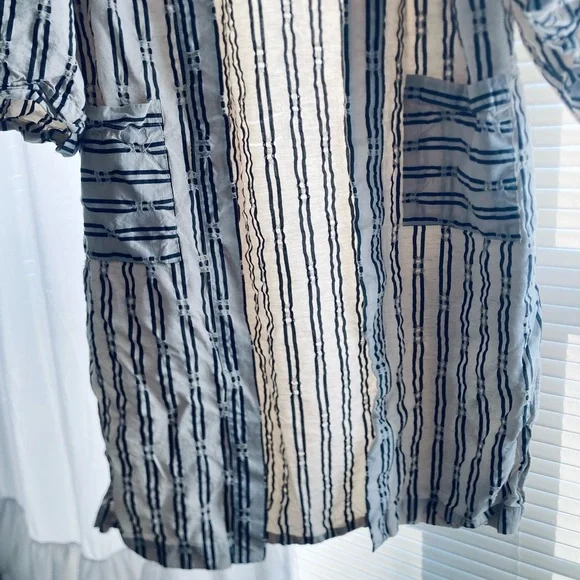 Striped Open-Front Kimono - Picture 3 of 7